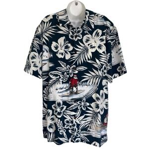 NEW Quicksilver Waterman Men's Day Off Short Sleeve Hawaiian Shirt M Blue Floral